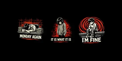 Dark Humor Retro Cartoon Tshirt Designs generated by chatgpt-image