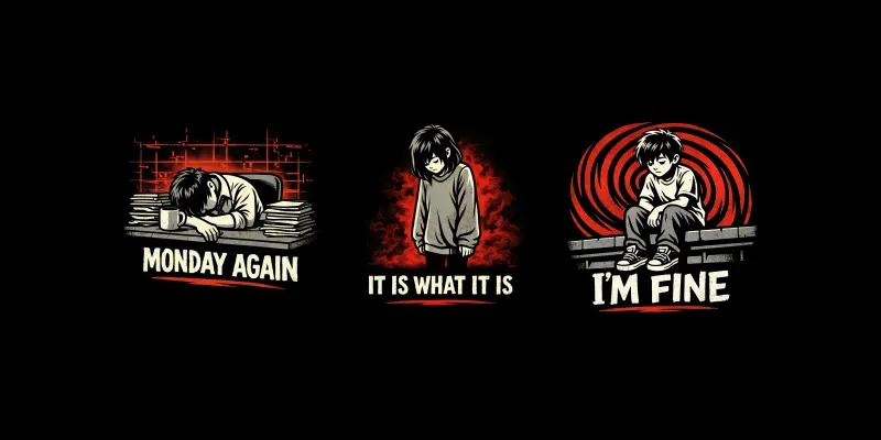 Dark Humor Retro Cartoon Tshirt Designs generated by undefined