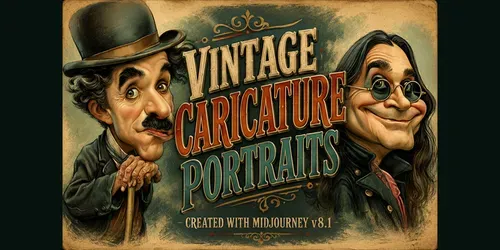 Vintage Caricature Portraits generated by midjourney