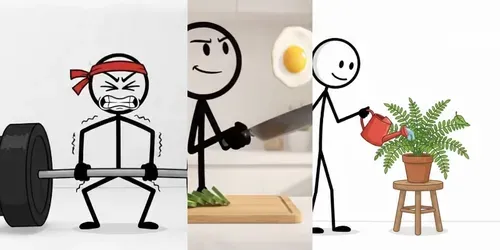 Daily Habit Stickman Stories generated by grok-video