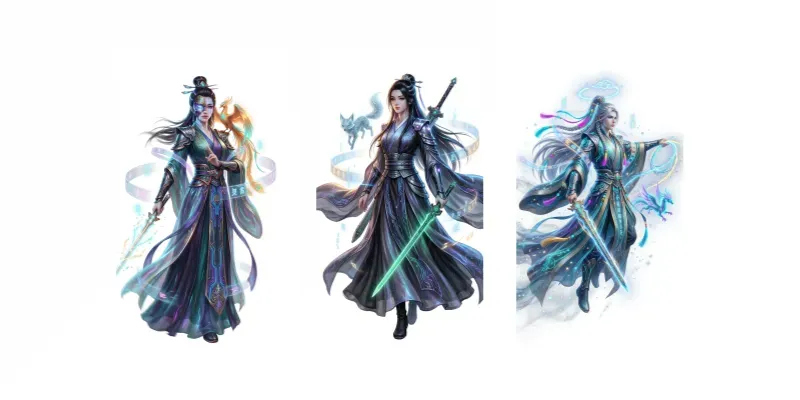 Cyberpunk Chinese Xianxia Characters generated by undefined