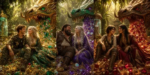 Dragons Jeweled Hoards generated by chatgpt-image