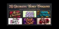 3D Decorative Themed Typography midjourney prompt mini thumbnail