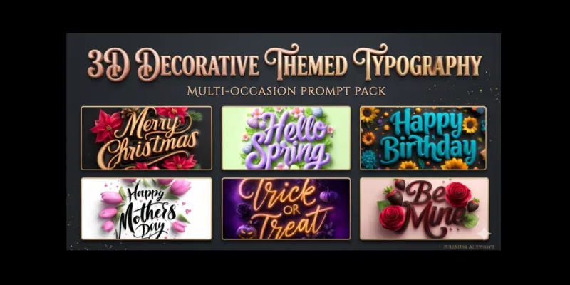 3D Decorative Themed Typography generated by undefined