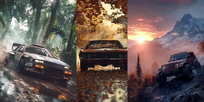 Cinematic Hyperrealistic Car Scenes generated by undefined