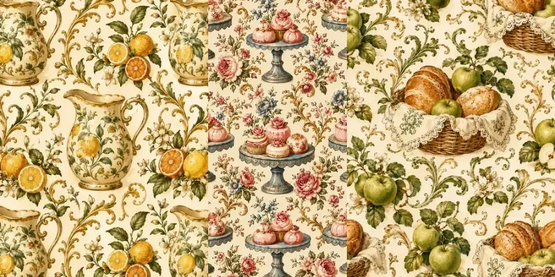 Seamless Victorian Kitchen Wallpaper generated by undefined