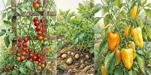 Botanical Vegetable Garden Watercolors generated by gemini-image