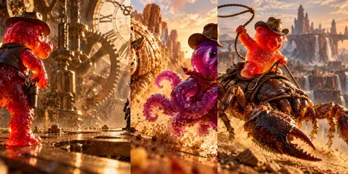Cinematic Gummy Outlaw Generator generated by chatgpt-image