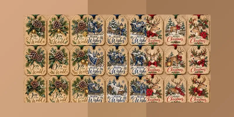 Rustic Farmhouse Christmas Gift Tag Sets