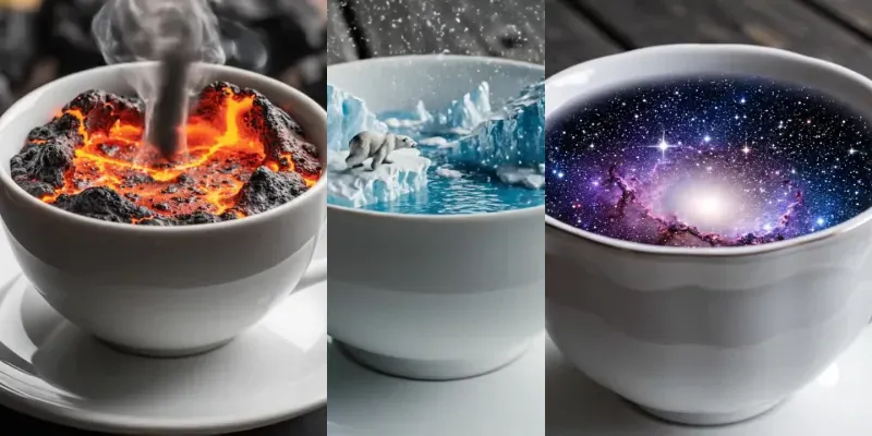 Surreal Teacup Worlds generated by undefined