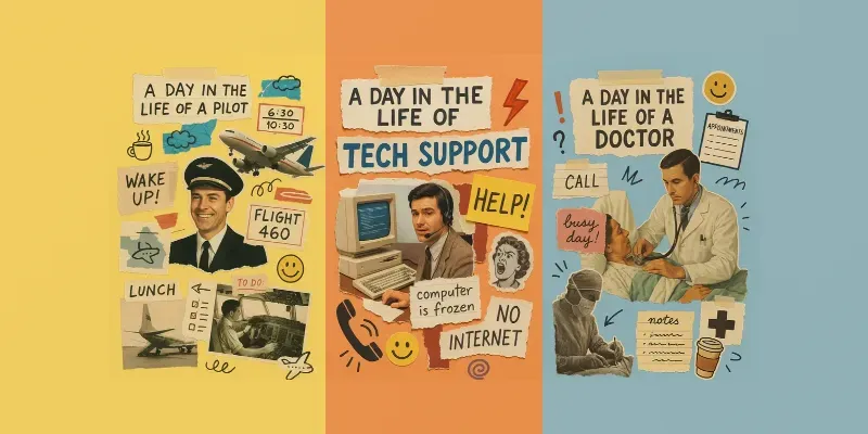 A Day In The Life Retro Collage Posters generated by undefined