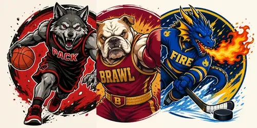 Dynamic Sports Mascot Creators generated by chatgpt-image