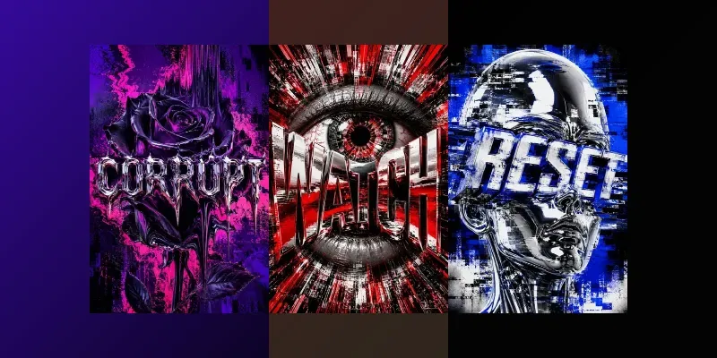 Glitch Chrome Poster Art generated by undefined