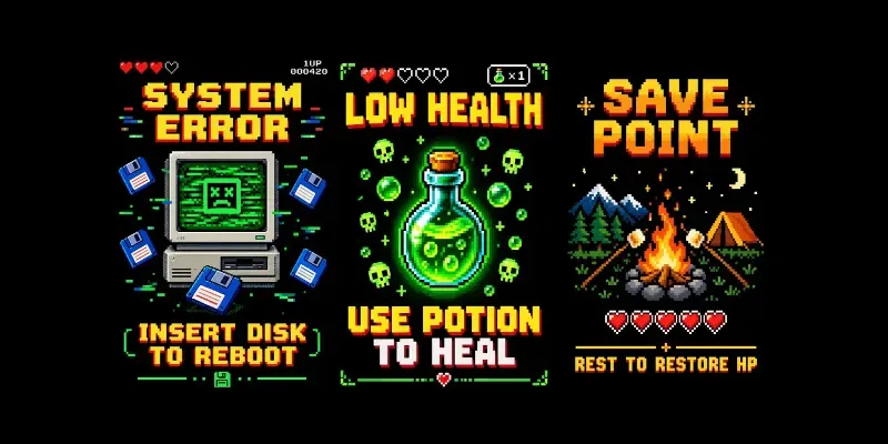 Retro 8 Bit Pixel Art Typography