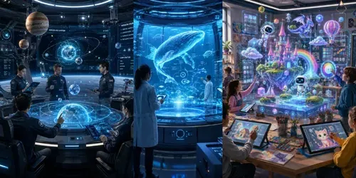 Futuristic Interactive Learning Worlds generated by chatgpt-image