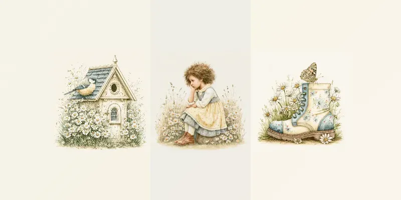 Summer Daisy Meadow Ephemera generated by undefined