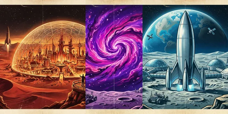 Retro Scifi Travel Posters generated by undefined