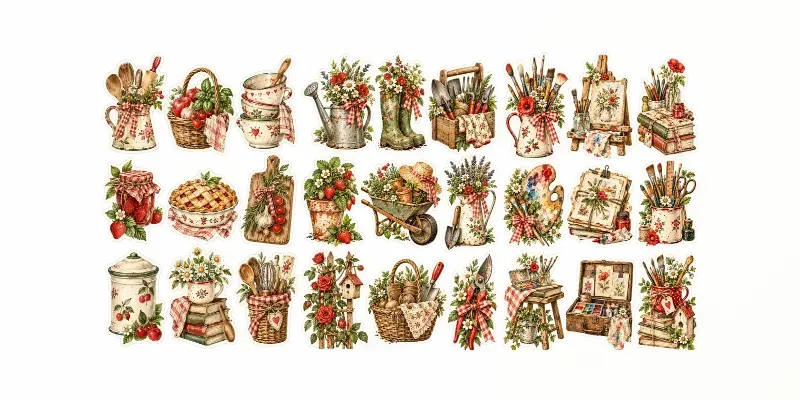 Cottage Watercolor Sticker Sets