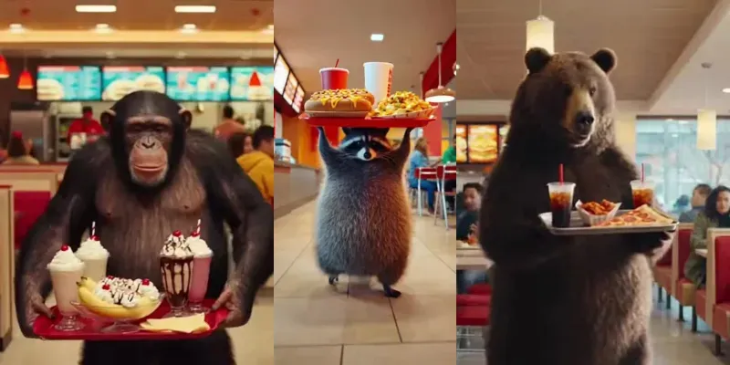 Clumsy Animal Fast Food Fails generated by undefined
