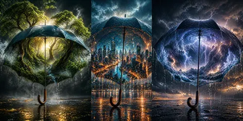 Worlds That Unfold From Rain generated by chatgpt-image