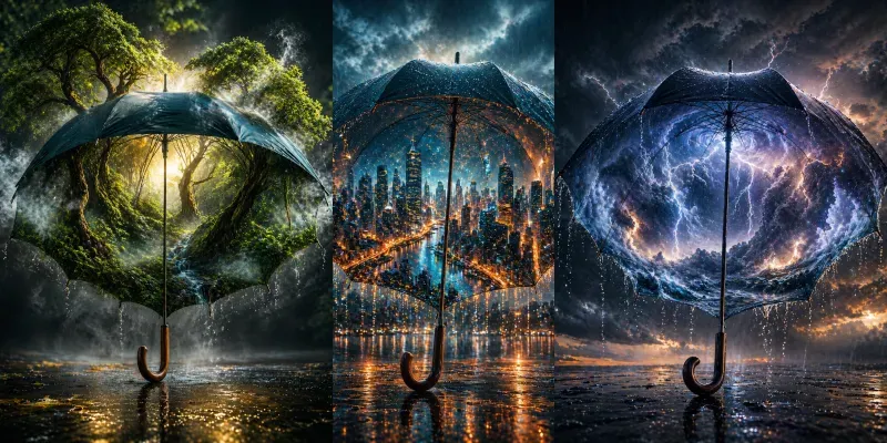 Worlds That Unfold From Rain generated by undefined