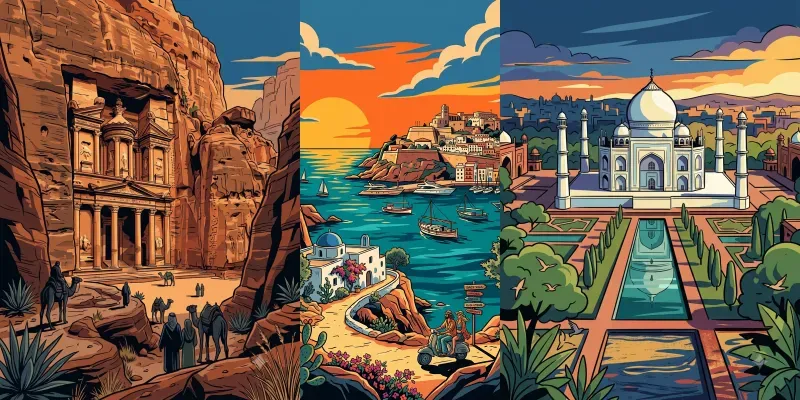 Bold Graphic Urban Travel Posters generated by undefined