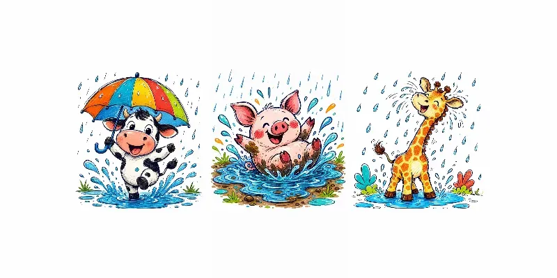 Rainy Day Animal Doodles generated by undefined