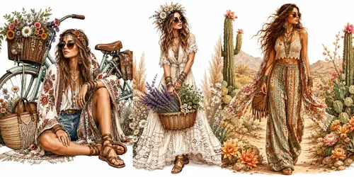 Boho Chic Fashion Clipart Collections generated by chatgpt-image
