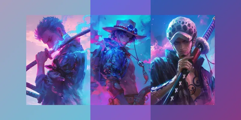 Neon Vaporwave One Piece Art generated by undefined