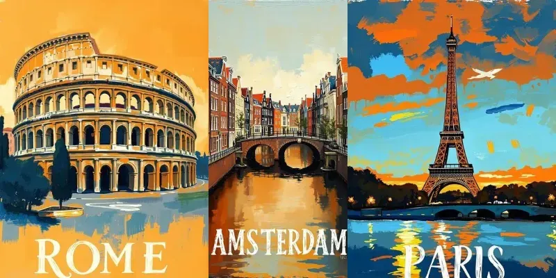 Art Oil Painting Travel Posters generated by undefined