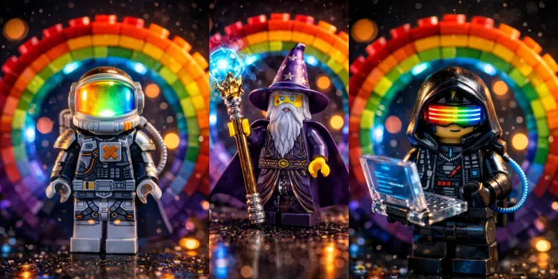 Neon Lego Tunnel Portraits generated by undefined