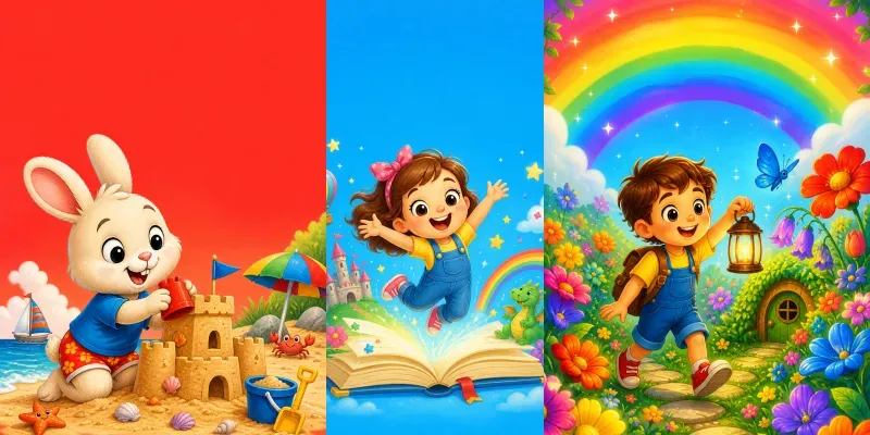 Childrens Book Front Covers Colorful generated by undefined