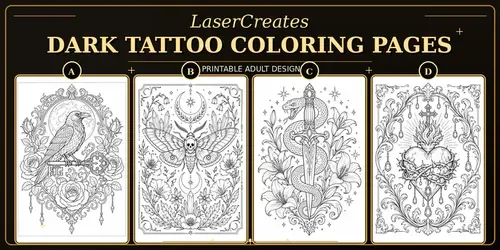 Dark Tattoo Coloring Pages generated by chatgpt-image