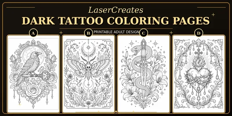 Dark Tattoo Coloring Pages generated by undefined