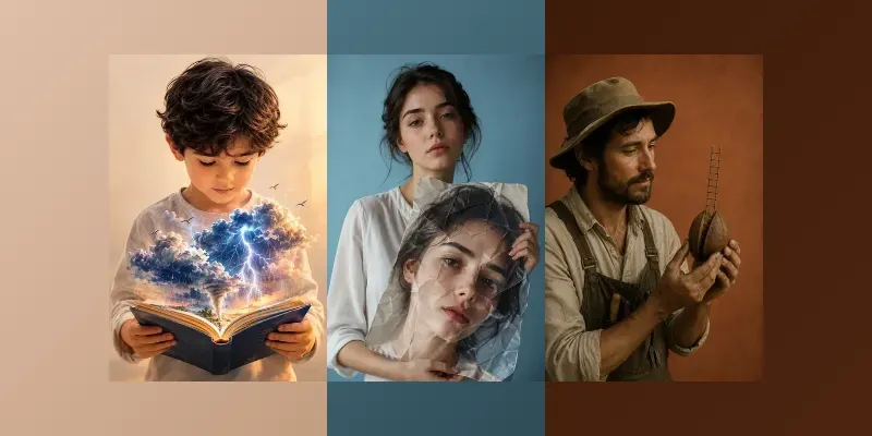 Surreal Thoughtful Character Portraits generated by undefined