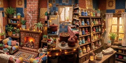 Magical Crochet Story Worlds generated by flux