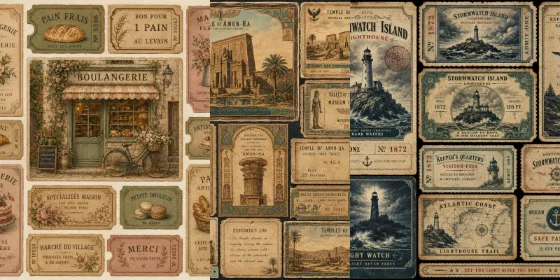 Vintage Pocket Ticket Ephemera generated by undefined