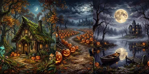 Halloween Horror Fantasy Illustrations generated by gemini-image