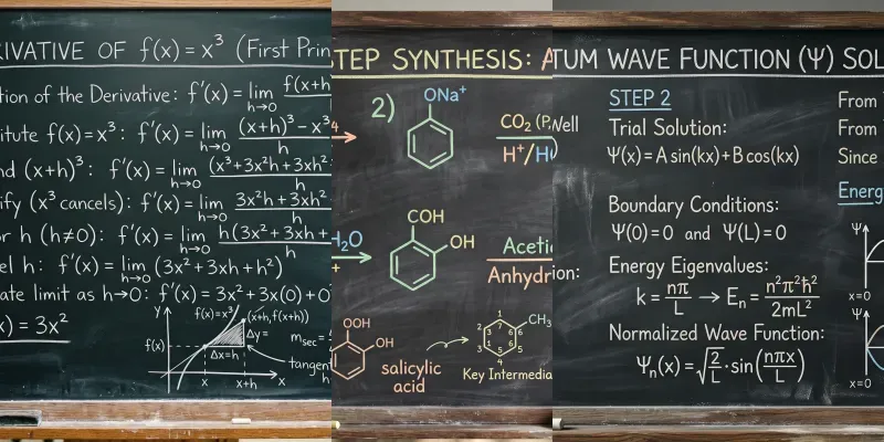 Photorealistic Chalkboard Math Proofs generated by undefined