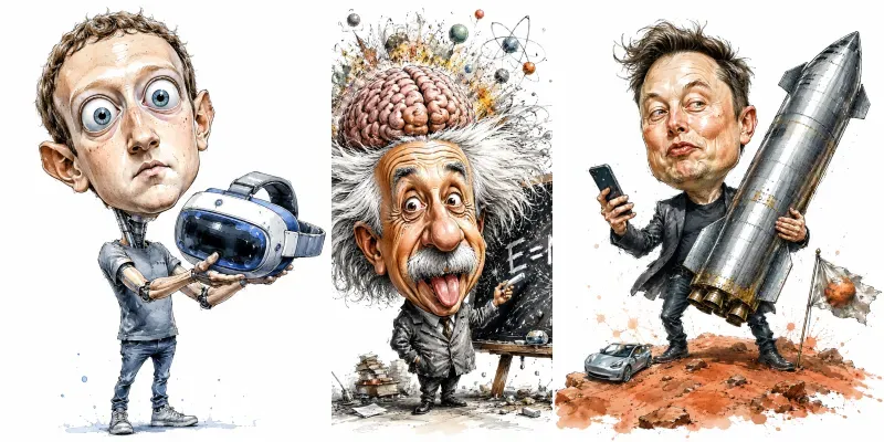 Funny Celebrity Caricature Art Designs generated by undefined