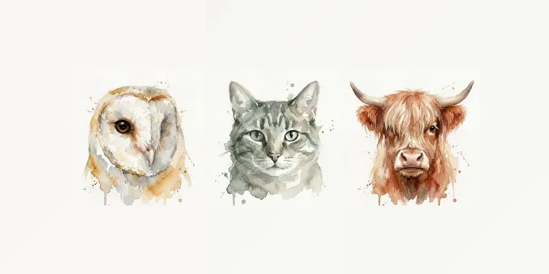 Loose Watercolor Animal Portrait Art generated by undefined