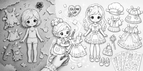 Dressup Paper Doll Coloring Books generated by chatgpt-image
