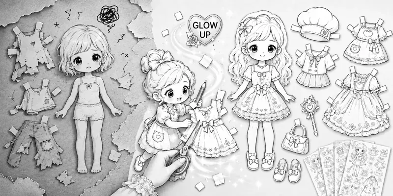 Dressup Paper Doll Coloring Books generated by undefined