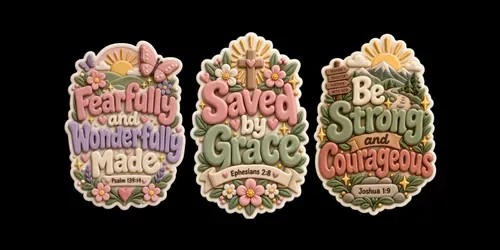 Christian Encouragement Clay Stickers generated by chatgpt-image