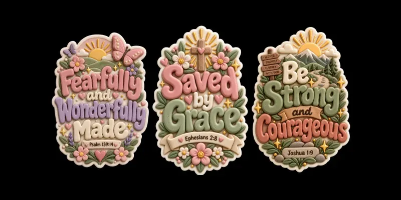 Christian Encouragement Clay Stickers generated by undefined