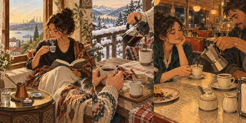 Coffee Ritual Illustration Posters