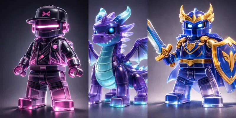 Glossy Jelly Lego Toy Character Art generated by undefined