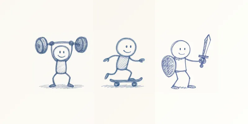 Ballpoint Pen Drawings Of Stickmen Art generated by undefined