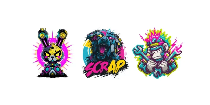 Neon Scrap Spirit Tshirt Studios generated by undefined