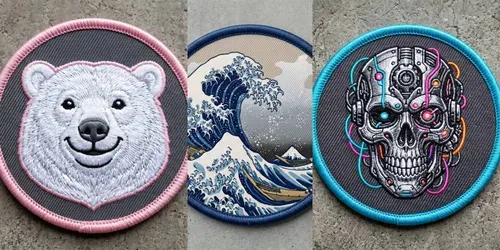 Realistic Embroidered Patches generated by gemini-image